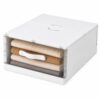 Under Bed Storage Box with Lid for Clothes Duvets Bedding, 17L White
