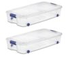 Under Bed Storage Container with Wheels & Latching Lid, 66 Qt