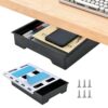 Under Desk Drawer Organizer, Self Adhesive Hidden Drawer Storage, Slide Out Desk Organizer, Space Saving Pencil & Accessories Organizer, Under Table Storage for Home Office & School, Black