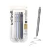 uniball™ Zento Gel Pens, Black Ink, 0.7mm Medium Point, Retractable, 4 Count, Smooth Writing, Quick-Drying, No Smear, No Bleed, Zen Barrel Colors