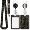 Uniclife Fashionable Sliding Badge Holder, Abstract Line Card Holder