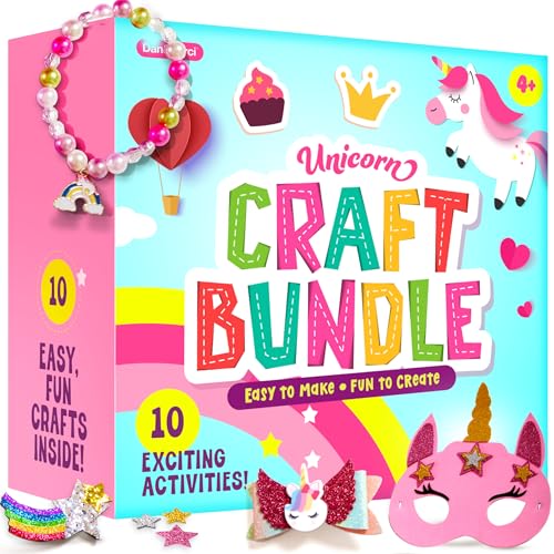 Unicorn Craft Kit for Girls - 10 Projects - Gifts for 5 Year Old Girl - Arts and Crafts for Kids 4-8 - Toys for Ages 5-7 - 4 5 6 7 8 Year Old Girl Birthday Gift - Unicorn Toys for Girls Age 4-6
