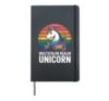 Unicorn Rainbow Fantasy Magical Surreal Colorful Cosmic Hardcover Journal, Black