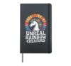 Unicorn Rainbow Fantasy Magical Surreal Psychedelic Unicorn Hardcover Journal, Black