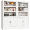 Unikito 71 Inch Tall Bookshelf with Doors and Adjustable Shelves, 2 Pack