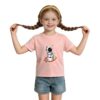 Unisex Toddler Cotton Tee, Rocket Astronaut Cartoon Print (Nude Pink,X-Large)