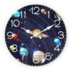 Universe Planet Wooden Battery Living Room Bedroom Office Decor Clock
