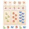 Uniwooder Wooden Math Manipulatives Ages 3-6, Boys Dinosaur Counting Board