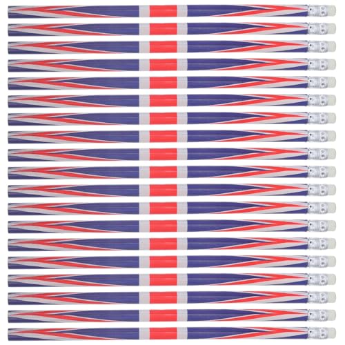 Uonlytech 120pcs Wooden Flag Pattern Pencils Set for School Supplies with Smooth Writing Experience and Breakage Prevention, Creative Home and Classroom Use, Festive and Stylish Design
