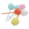 Uonlytech 6pcs Fluffy Pom Pom Ballpoint Pen with Plush Material and Smooth Writing Performance, Lightweight Portable Cute Kawaii Pen for Christmas Party, School, and Office Use