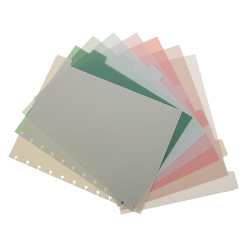 Uonlytech 8pcs A5 Plastic Binder Index Dividers with Tabs and Multi Holes for Office and Classroom Use, Reusable Loose Leaf Notebook Dividers with Labeling System for Fast Classification