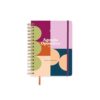 UO Positive Academic Diary Day to View Starting September 2025 and Ending August 2026 Hardback Cover with 127 Stickers Elastic Band and Index Tape - Multi-Colour