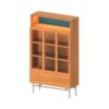 uP9sF2mD Bookcase Minimalist Grid Glass-Door Bookcase Retro Display Storage Cabinet Living Room Study Bookshelf Drawers Scaffale