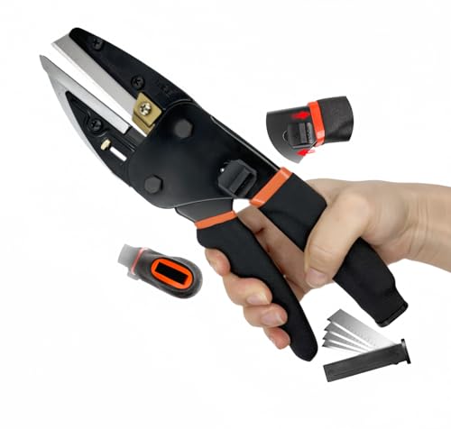 Upgraded Multipurpose Heavy Duty Scissors - Advanced All-Purpose Utility Industrial Scissors with Enhanced Safety, Ergonomics, and Cutting Performance Black