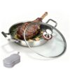 Upgrade Double Handle Non Stick Titanium Frying Pans,Titanium Pan With lid