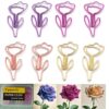 Upquzzfy 24 Pcs Metal Paper Clips Set - Multicolored Rose-Shaped Cute Paperclips for School and Office File Organization, Suitable for Party and Wedding Decor