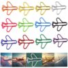 Upquzzfy 65 Pcs Plane-Shaped Paper Clips Set, Multicolor Metal Cute Paperclips for School & Office - Perfect for Organizing Documents & Bookmarks & Decor