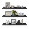 upsimples Long Floating Shelves for Wall Decor and Storage, 23.6'' Black