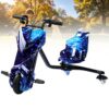 URJWAN Kids Electric Drift ScooterMotorized Front Wheel | PU Rear Drift Wheels | LED Lights | Variable Speed - Ride-On Toy for Boys & Girls Ages 6-inch-E