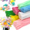 URSDIART 600pcs Pastel Pipe Cleaners Bulk with Pom Poms Craft Supplies