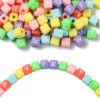 UR URLIFEHALL 200Pcs Mixed Color 10mm Square Letter Acrylic Beads