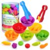 USATDD Counting Vegetables Color Sorting Matching Games with Bowls Preschool Learning Activities Sensory Toys Montessori Toys Birthday for Toddlers Kids Boys Girls Aged 3 4 5