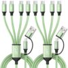 USB A/C to USB C Cable, 4 in 2 Type C Multi Charging Cable [2 Pack, 5FT]