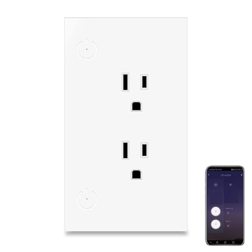 UseeLink zigbee Smart Socket Outlet 2 AC Individual switches Neutral Wire is Required hub is Required compatiable with Tuya Smart Life app Home Assistant SmartThings Works with Alexa Google Home ETL