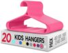 Utopia Home Kids Hangers 20 Pack - 11 Inch Plastic Baby Hangers for Closet - Childrens Hanger for Clothes & Infant Hanger for Closet - Non-Slip Shoulder Grooves, Strap Hooks & Pants Bar (Pink)