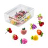UUYYEO 30 Pcs Cute Fruit Push Pins Colorful Decorative Thumb Tacks Bulletin Board Thumbtacks Cork Board Pushpins Cherry Strawberry Push Pins Map Marking Tacks Decorating Tacks for Photos Wall Maps
