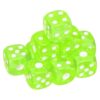 uxcell 10Pcs 6 Sided Acrylic Dice, 10mm/0.39" Rounded Corner Translucent Colored D6 Game Dice for Theme Party Fun Table Board Games, Neon Green