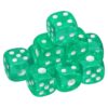 uxcell 10Pcs 6 Sided Acrylic Dice, 10mm/0.39" Rounded Corner Translucent Colored D6 Game Dice for Theme Party Fun Table Board Games, Green