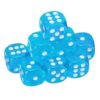 uxcell 10Pcs 6 Sided Acrylic Dice, 14mm/0.55" Rounded Corner Translucent Colored D6 Game Dice for Theme Party Fun Table Board Games, Sky Blue