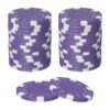 uxcell 30Pcs 11.5 Gram Poker Chips Bulk Striped Plastic Poker Chips Purple