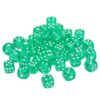 uxcell 50Pcs 6 Sided Acrylic Dice, 10mm/0.39" Rounded Corner Translucent Colored D6 Game Dice for Theme Party Fun Table Board Games, Green