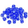 uxcell 50Pcs 6 Sided Acrylic Dice, 10mm/0.39" Rounded Corner Translucent Colored D6 Game Dice for Theme Party Fun Table Board Games, Blue