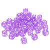 uxcell 50Pcs 6 Sided Acrylic Dice, 10mm/0.39" Rounded Corner Translucent Colored D6 Game Dice for Theme Party Fun Table Board Games, Purple