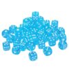 uxcell 50Pcs 6 Sided Acrylic Dice, 10mm/0.39" Rounded Corner Translucent Colored D6 Game Dice for Theme Party Fun Table Board Games, Sky Blue