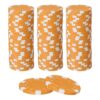 uxcell 60Pcs 11.5 Gram Poker Chips Bulk Striped Plastic Poker Chips Orange