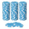 uxcell 60Pcs 11.5 Gram Poker Chips Bulk Striped Plastic Poker Sky Blue