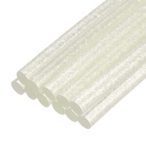 uxcell Mini Hot Glue Sticks for Glue Gun 7mm x 100mm Glitter Transparent White 12pcs