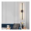 UYCVT Metal Long Strip Wall Lamp Slender Bar Linear Mirror Lights Living Room Sofa Background Bedroom Bedside LED Wall Sconce Corridor Aisle Wall Mounted Lighting Fixture