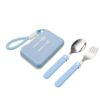 VANRA Folding Kids Utensil Portable Spoon Fork Set with Travel Case (Blue)