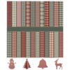 Vantlena 24 Sheet Christmas Plaid Scrapbook Paper 12x12 Inch 160gsm