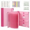 Varitino Document Organizer, 12-Pocket Accordion File Folder with Labels for Family Records, Birth Certificates, Insurance and Legal Documents，Pink