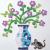 Vase Mouse DIY Framed Button Painting Kit for Adults Beginners Home