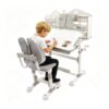 Vaxqzu Height Adjustable Kids Desk and Chair Set Ages 3-12 (Gray)