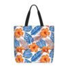 VBBHYGFG Shopping Bags for Men Coral Orange Palm Hibiscus