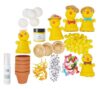 VBS Craft Set Clay Pot Chick 5 Pieces 10 cm Terracotta Styrofoam Plastic Polyester Straw Spring Craft Set DIY Decoration Easter Decoration Craft Supplies Creative Set