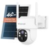 Vearoat Wireless Solar Security Camera, 4G LTE No WiFi, Lifetime Free Data,360° Live View, 2K Night Vision, Built-in SIM Card, Motion Detection Alerts, for Farms RVs Cabins
